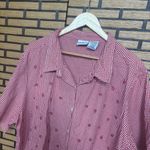 Bobbie Brooks Red And White Floral Embroidered Button Down Size 26/28W Photo 2