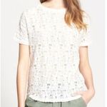 Vince White Cotton Semi-sheer Textured Pullover Short Sleeve T-Shirt XS Photo 0