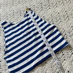 Farm Rio Brazil High Neck Striped Crop Tank Top Blue White (Medium) Photo 4