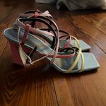 Marc Fisher  Women's Pink, Yellow, and Blue Strappy Heels Photo 2