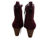 Violet & Red Jay Jay Ankle Boots Wedge Suede Burgundy SZ 8 Leather Boho Festival Purple Photo 3