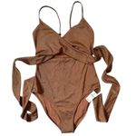 Aerie  One Piece Shine Pique Wrap Swimsuit Cut Out Full Coverage Size SP NWT Photo 10
