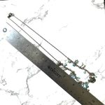 Silver tone blue faux pearl flower charm necklace Photo 7