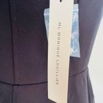 Monique Lhuillier  Blaire Embellished‎ Off the Shoulder Minidress, Black 8 NWT Photo 9