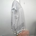 Swimsuit Cover Up Top Festival wear Grey stripe with tassels Size M Photo 2