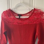 Jessica Simpson Red Sweater Lace Fit & Flare Dress Photo 3