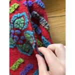 Made in Italy Women Coat Lined Wool Blend? Size Measured Embroidered Button READ Photo 5