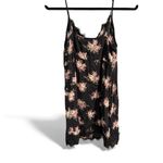 American Eagle  Black Floral Lace Trim Mini Dress | Spaghetti Strap Slip Style Photo 1