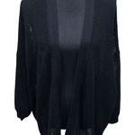 Nordstrom Cardigan Womens Plus Size 3XL Beach Open Front Open Knit Sweater Black Photo 0