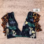 Animal print bathing suit top in size large Black Photo 0