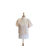 Free People  Claudia Puff-Sleeve Blouse Pink Size XS Holiday Velvet Bohemian Cute Photo 1