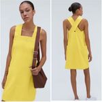 Everlane The Cross-Back Apron Mini Denim Dress Organic Cotton in Lemon Small Photo 1