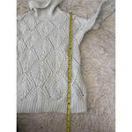 A New Day Women's Ivory Knit Open Weave Turtleneck Sweater Cozy Medium Photo 5