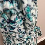 Vera Bradley Robe Hooded Plush Cozy Thick Pockets Belted Blue Green Cloud Vine Photo 11