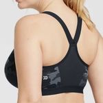 All In Motion  Gray & Black Camouflage Front Zip Racerback Wire Free Sport Bra Photo 4