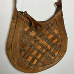 Lucky Brand Vintage woven leather crossbody bag small/med size Photo 0
