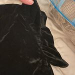 Current/Elliott CURRENT ELLIOTT JANIE RUFFLE TRIMMED SLEEVE VELVET TOP BLACK Photo 3