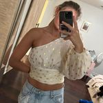 DO+BE One Shoulder Ruffle Polka Dot Top Photo 0