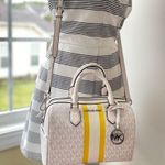 Michael Kors Bedford Small Logo Stripe Satchel Photo 8