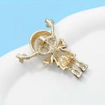 Cartoon Eating Watermelon Little Girl Enamel Brooch,‎ For Backpack Clothes Hats Gold Photo 5