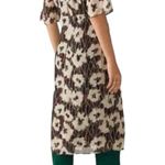 Ba&sh NWT Kaz Robe V-Neck Printed Midi Dress SMALL in Ecru Photo 1