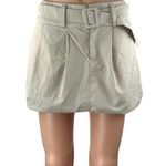 Peppermayo  Mooncharged Women's Beige Pleated Belted Casual Mini A-Line Skirt 4 Photo 0
