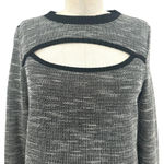 Koral  Breach Open Front Pullover Sweater Slub Gray Black‎ Size Small Photo 3