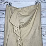 Eloquii NWT Size 22 Tan - Pearl Embellished Fringe Linen Blend Midi Skirt Photo 1