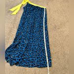 Periwinkle blue cheetah‎ print dress neon one shoulder size medium boutique NWT Photo 3