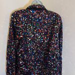 Marisol Colorful Sequin Embellished Jacket medium party holiday sparkling Black Photo 5
