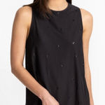 Johnny Was  ACTIVE - BEE ACTIVE HIGH NECK ACTIVE SWING TANK BLACK Small $130 Photo 0