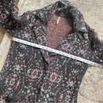 Free People Cozy Wool Bohemian Grunge Aztec Print Long Cardigan Sweater Photo 6