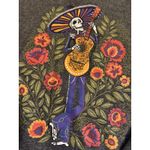Hasta Siempre Women's Sweater S Small Gray Fleece Lining "La Catrina" Halloween Photo 3
