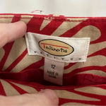 Talbots starburst pattern red and off white belted skirt, zipper pockets size 12 Photo 3