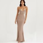 House Of CB New! 'Loren' Latte Corset Maxi Dress in Tan Sz Medium $269 Photo 3