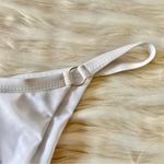 SheIn White High Cut High Waisted Thong Bikini Bottom Sz L Photo 3