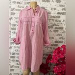 MICHAEL Michael Kors Pink Striped Shirt Dress Size L Photo 2