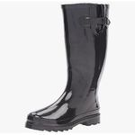 Shoes8teen Rubber Black Buckle Rain Boots Size 6 Photo 0