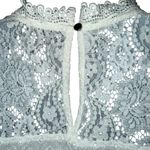 White House | Black Market White Mock Neck L/S Eyelet Lined Blouse EUC Size 4 Photo 6