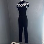 Women’s Lattice High Neck Sexy Jumpsuit Black Romper Womens Large Photo 2