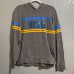 PINK - Victoria's Secret  Gray Hoodie with Blue and Yellow Accents Photo 0