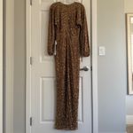 Mac Duggal 10791 Bishop Sleeve Brown Sequined Puff Sleeve V Neck Gown Size 2 NWT Photo 4