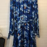 Isaac Mizrahi  Floral Blue Brush Wrap Dress​ Photo 3