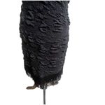 Flapper Style Bodycon Puff Dress Black Size XL Fringe Hem Stretch Sleeveless Photo 4