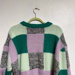 For Love & Lemons Green Colorblock Finley Cropped Oversized Sweater Sz XS NWT Photo 10