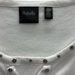 Rafaella  Cotton White Keyhole Cutout Embellished Short Sleeve Tee Top Womens XL Photo 9