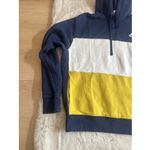 Nike Hoodie Womens L Blue Yellow Cotton Terry Knit Hooded Sweatshirt Colorblock Photo 1
