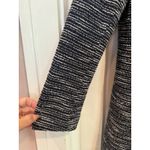 Karl Lagerfeld Paris Black White Tweed Open Front Blazer Jacket Large Elegant Photo 1