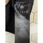 Sandro Paris Black Cropped White Trim Ribbed Top - Size - XS Photo 3