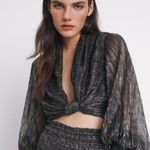 ZARA  Metallic Thread Top with Knot - Size XS - BNWT Photo 0